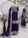 Ssc 715 Heavy Fandy Silk Embroidery Work Plazzo Suits Suppliers In India